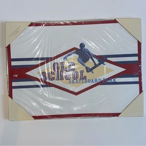 Pottery Barn Kids Retro Sports Placemats Skateboard Park BMX Bike Set Of 4 New